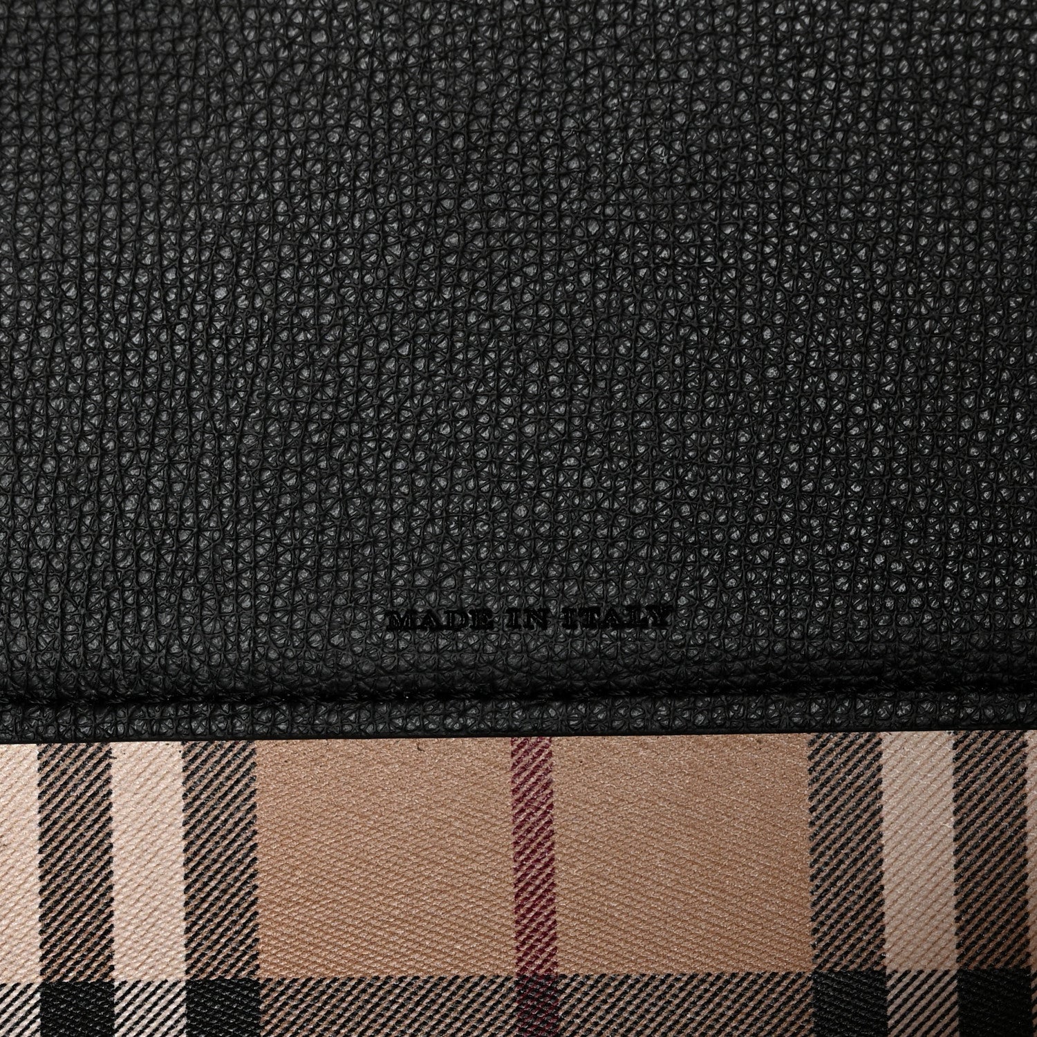 Burberry Grainy Calfskin Haymarket Colours Check Medium Zip Tote Black 7 of 11
