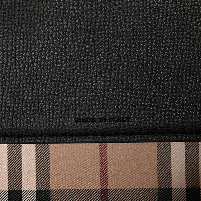 Burberry Grainy Calfskin Haymarket Colours Check Medium Zip Tote Black 7 of 11