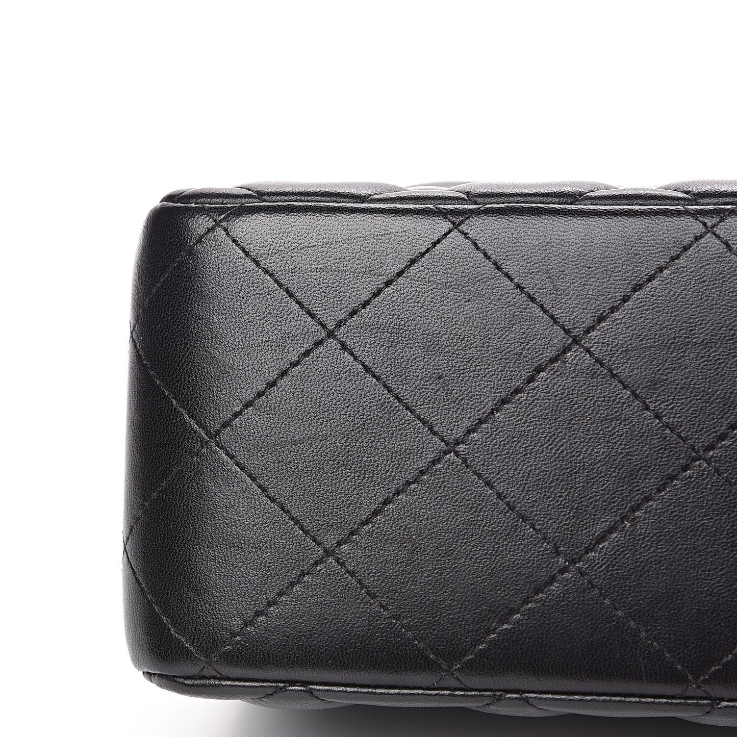 Lambskin Quilted Jumbo Double Flap Black