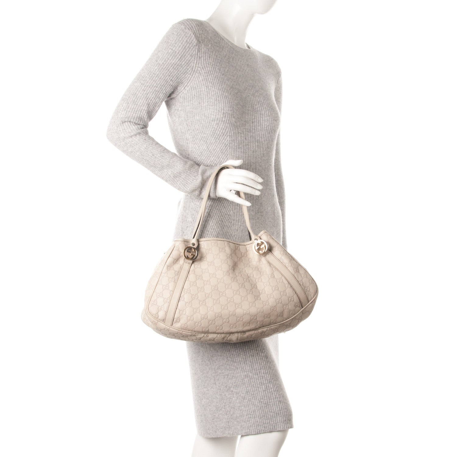 Gucci Guccissima Medium Twins Shoulder Bag Off White 2 of 7