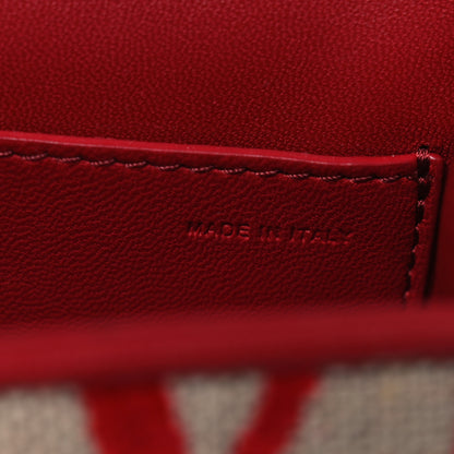 Valentino Garavani Toile Iconographe Goatskin Vlogo Small Loco Shoulder Bag Natural Rosso Valentino 7 of 11