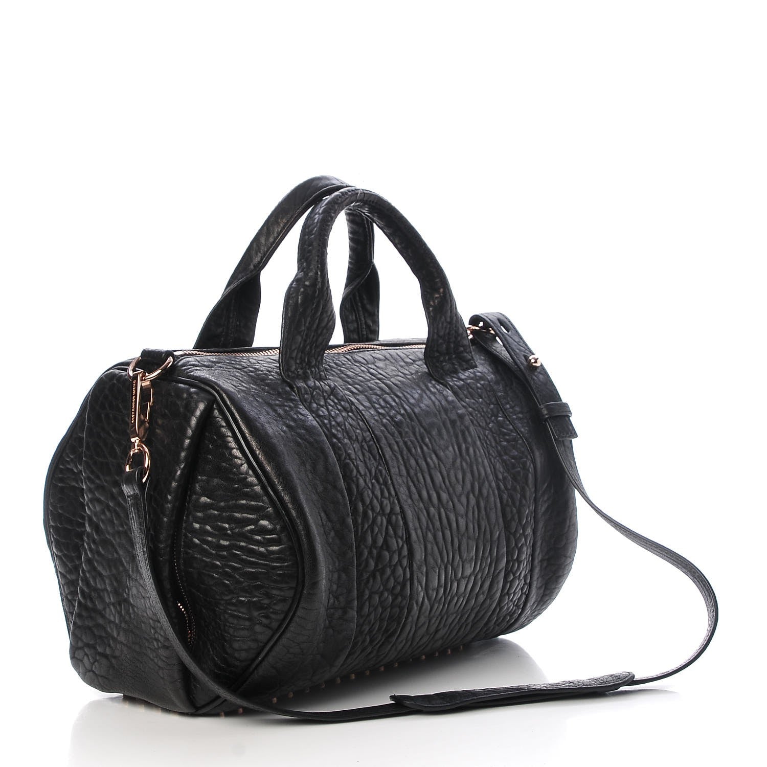 Alexander Wang Pebbled Lambskin Rocco Black Rose Gold Hardware 4 of 7
