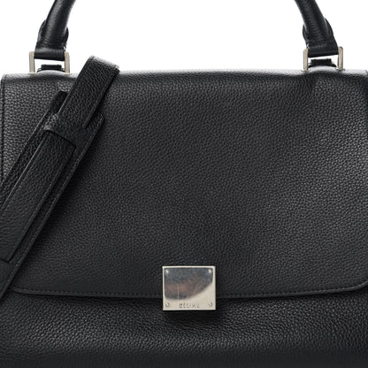 Celine Drummed Calfskin Suede Small Trapeze Black 9 of 9