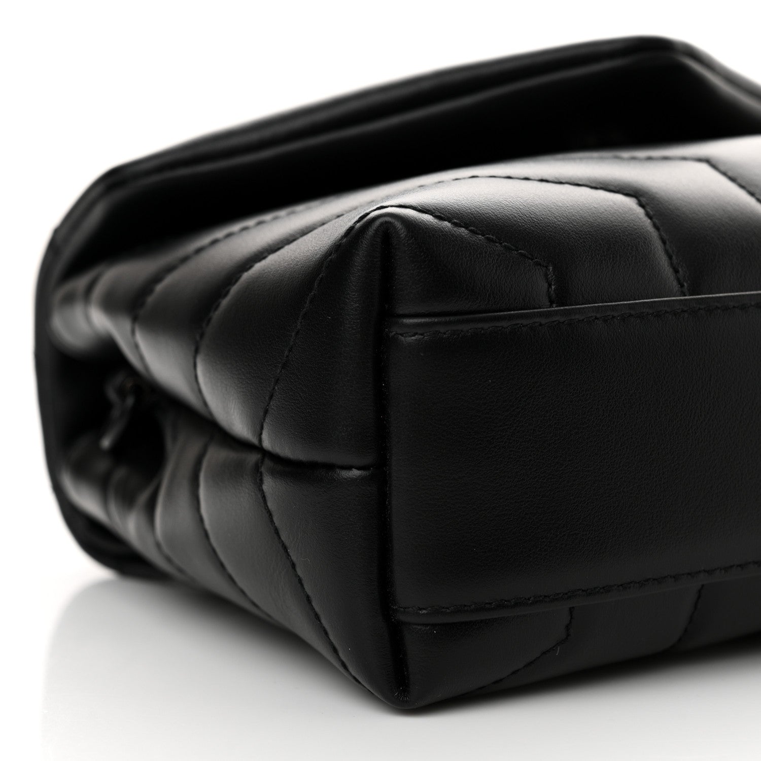 Saint Laurent Calfskin Y Quilted Monogram Monochrome Toy Loulou Crossbody Bag Black 9 of 14