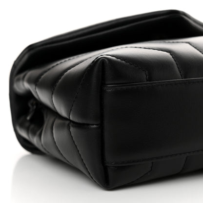 Saint Laurent Calfskin Y Quilted Monogram Monochrome Toy Loulou Crossbody Bag Black 9 of 14