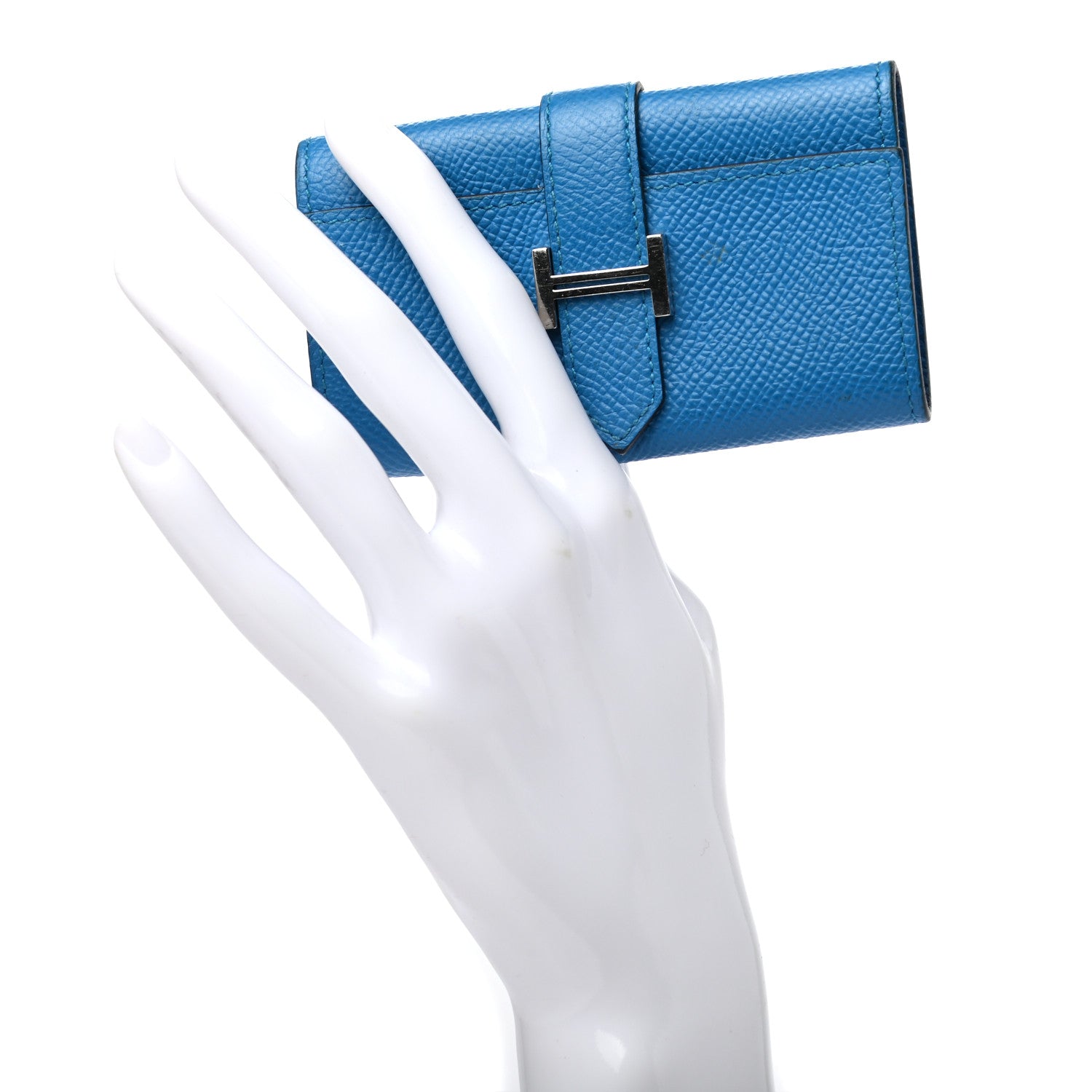 Hermes Epsom Bearn Multicles 4 Key Holder Bleu Zanzibar 2 of 8
