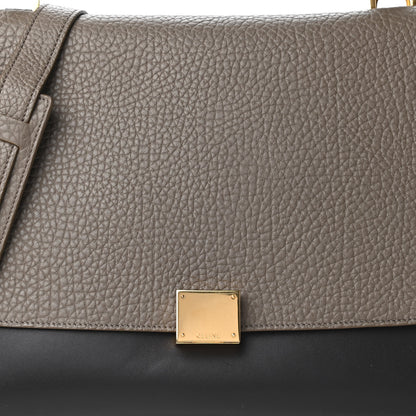 Celine Bullhide Calfskin Nubuck Medium Tri-Color Trapeze Taupe 10 of 12