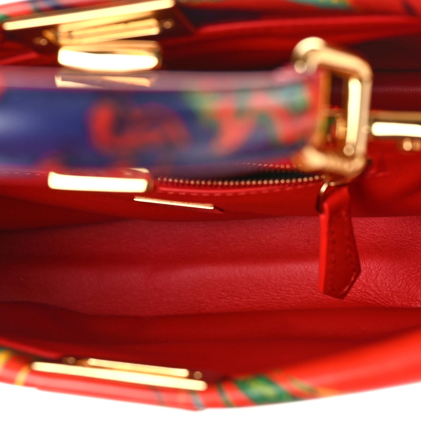 Nappa Marble Mini Peekaboo Iconic Satchel Rosso Multicolor