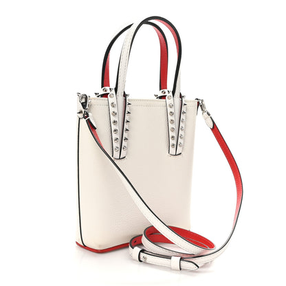 Christian Louboutin Calfskin Spikes Mini North South Cabata Tote Snow 3 of 11
