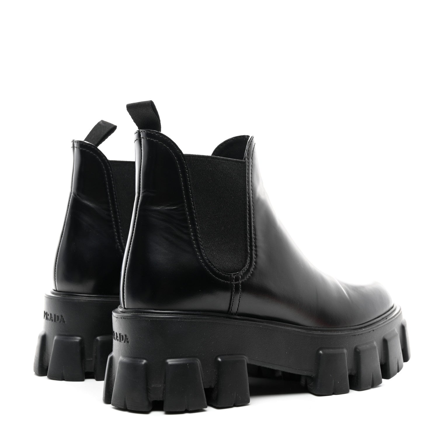 Prada Spazzolato Rois Monolith Chelsea 55mm Ankle Boots 36 Black 4 of 12