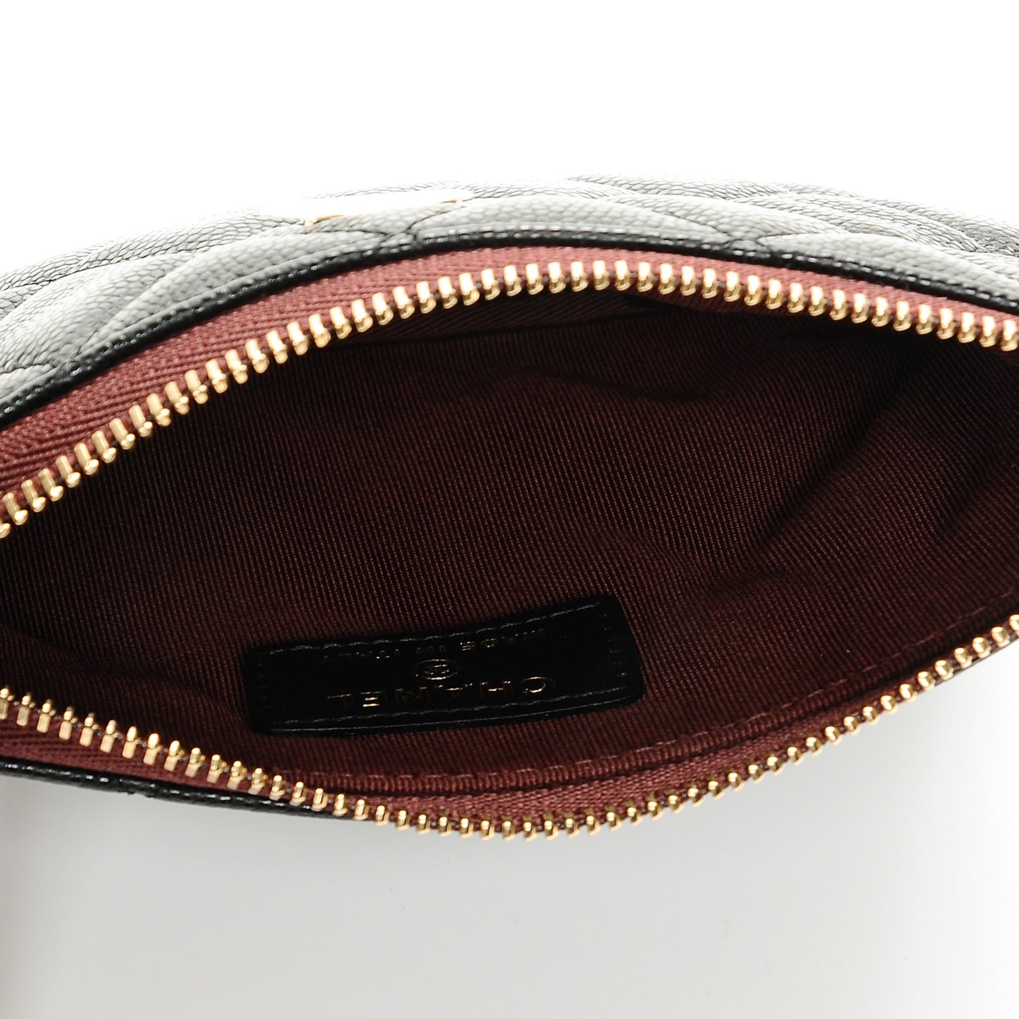 Caviar Quilted Small Cosmetic Case Black
