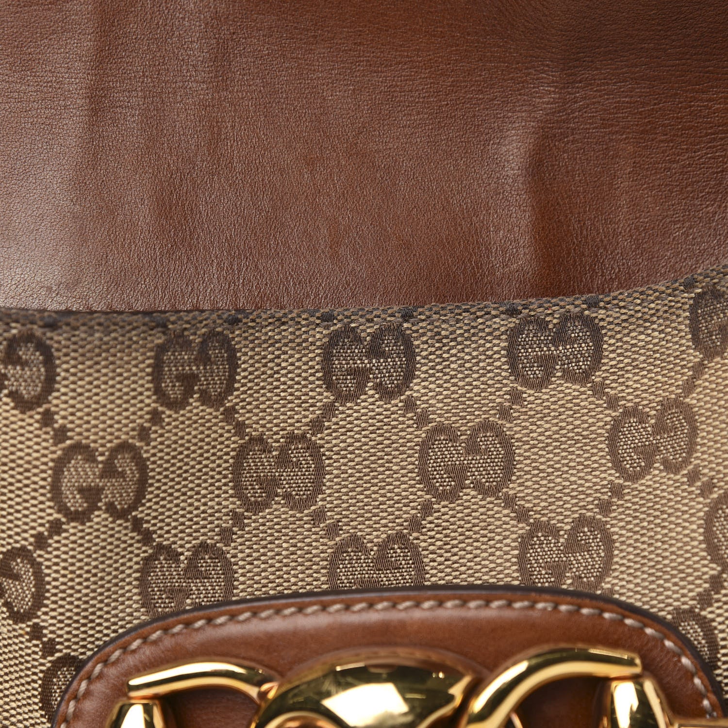 Gucci Monogram Horsebit Chain Flap Shoulder Bag 16 of 16