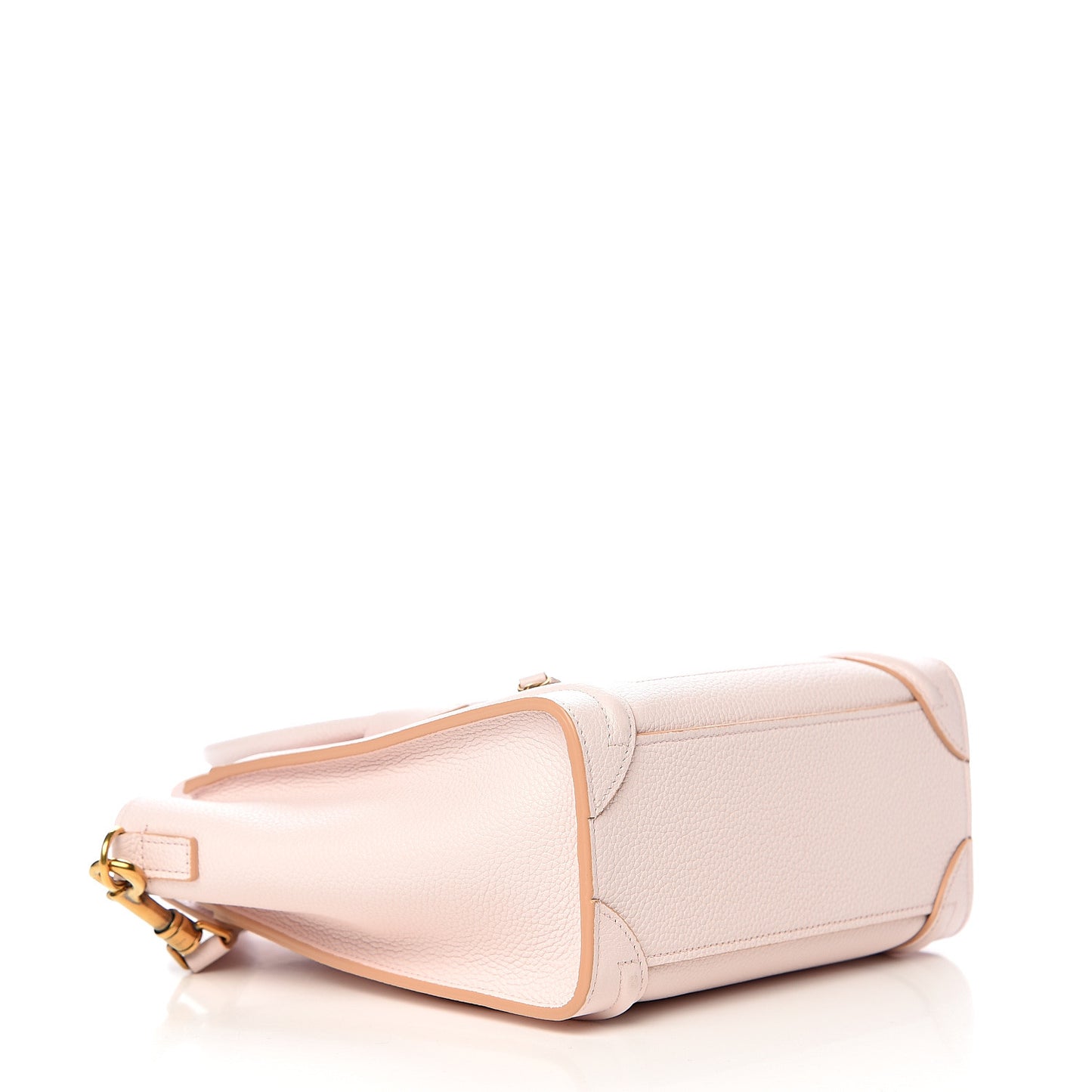 Drummed Calfskin Nano Luggage Pale Pink