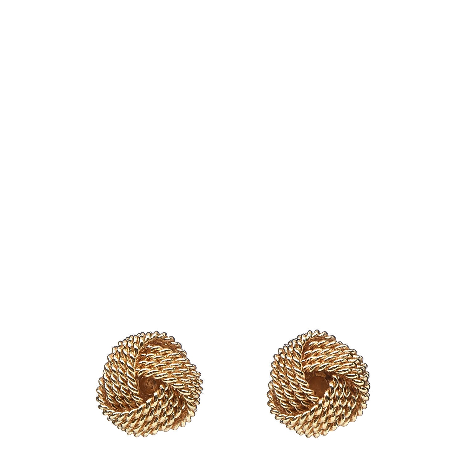 Tiffany 18K Yellow Gold Twist Knot Earrings 1 of 5