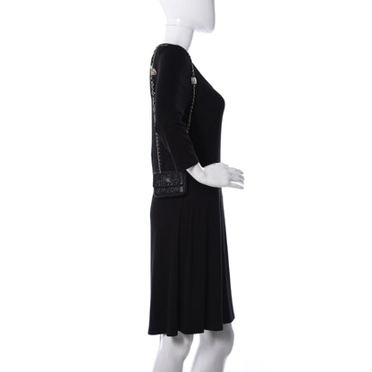 Chanel Caviar Camellia Embossed Chain Belt Bag Black 2 of 9