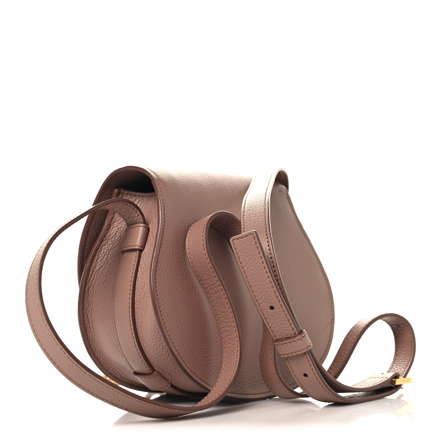 Chloe Grained Calfskin Small Marcie Saddle Bag Woodrose 3 of 9