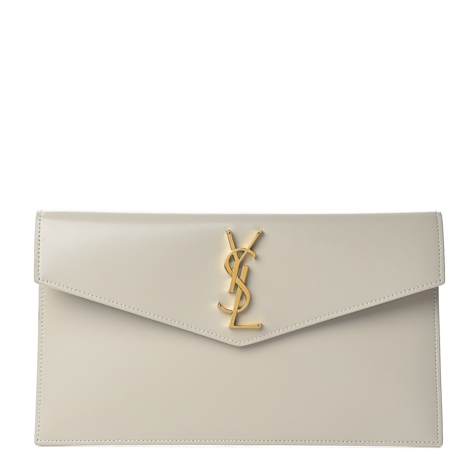 Saint Laurent Smooth Shiny Calfskin Uptown Pouch Crema Soft 1 of 13