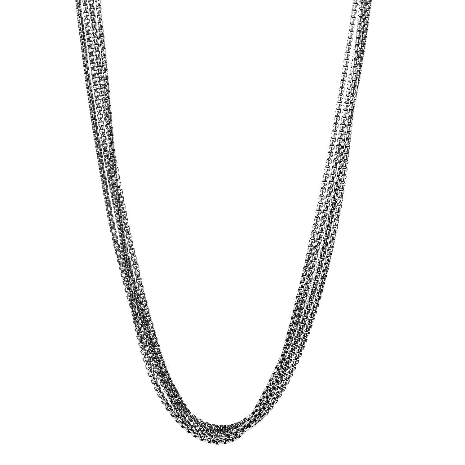 David Yurman Sterling Silver 14K Yellow Gold 1.7mm Box Chain Necklace 72" 1 of 5