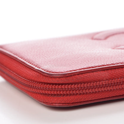 Chanel Caviar Large Timeless CC Zip Around Wallet Red 12 of 13