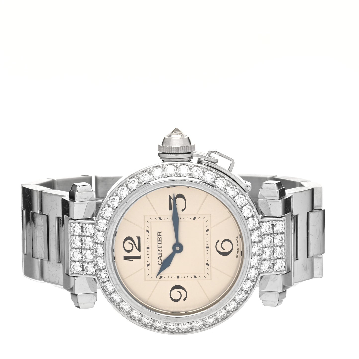 18K White Gold Diamond Bezel 32mm Pasha C Quartz Watch