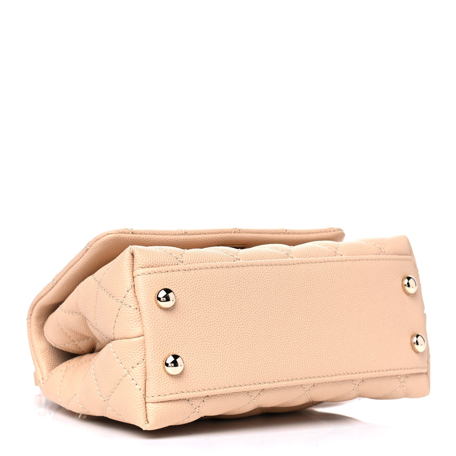 Chanel Caviar Lizard Embossed Quilted Extra Mini Coco Handle Flap Beige 3 of 6