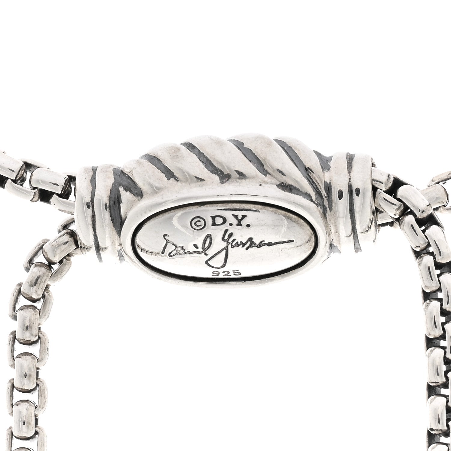 David Yurman Sterling Silver 2.7mm Box Chain Slider Necklace 4 of 4