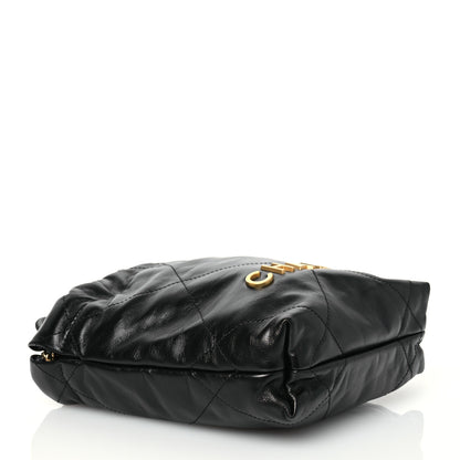 Chanel Shiny Calfskin Quilted Mini Chanel 22 Black 4 of 10