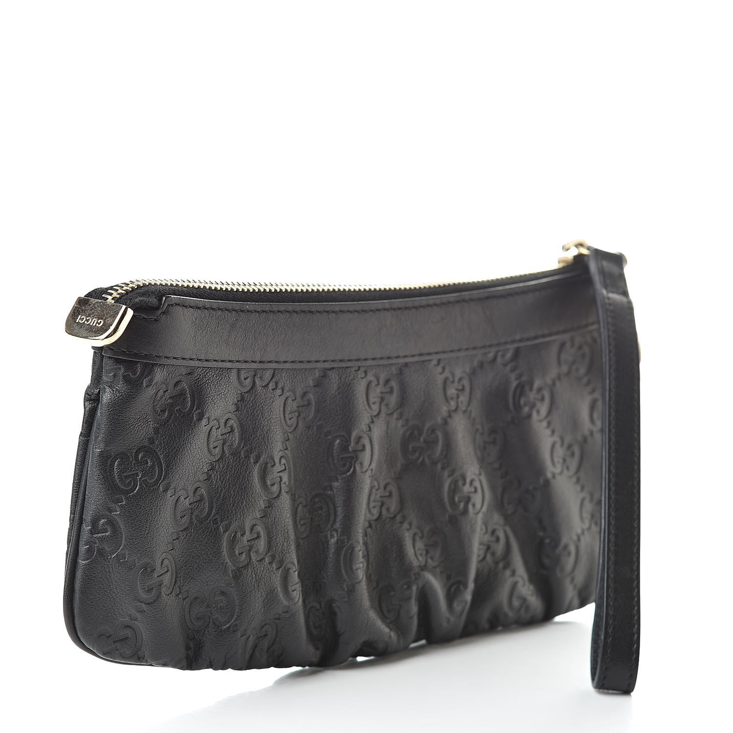 Gucci Guccissima Signature New Britt Wristlet Black 3 of 9