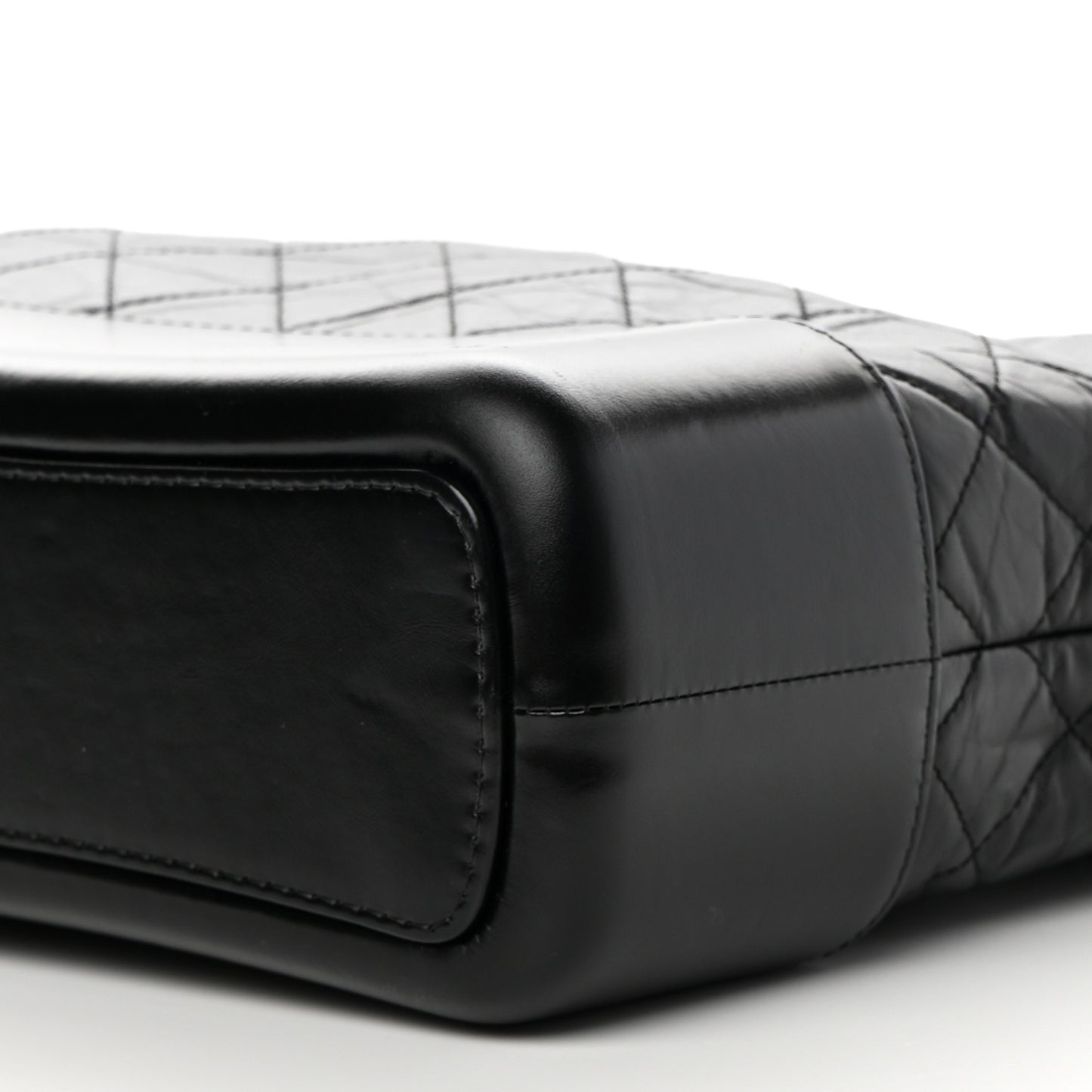 Aged Calfskin Quilted Medium Gabrielle Hobo Black