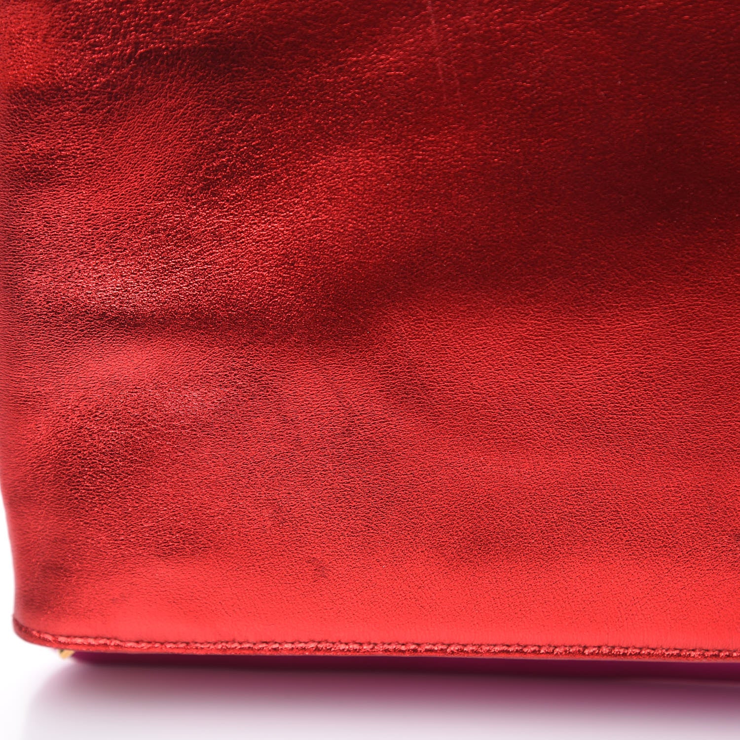 Saint Laurent Metallic Smooth Calfskin Letters Fold-Over Clutch Red Fuchsia 10 of 10