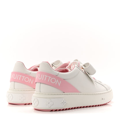 Louis Vuitton Calfskin Time Out Bow Sneakers 38 White Pink 5 of 10