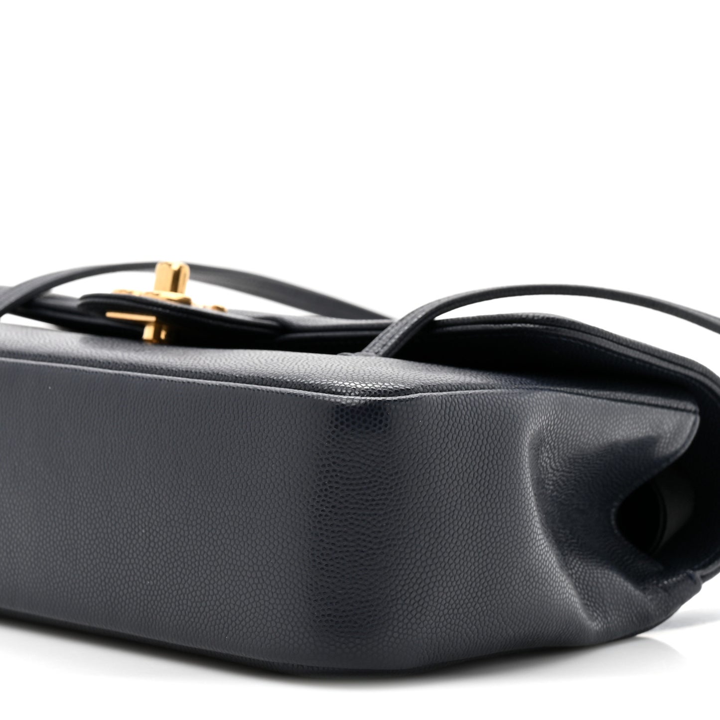 Shiny Caviar Preppy Coco Small Flap Navy