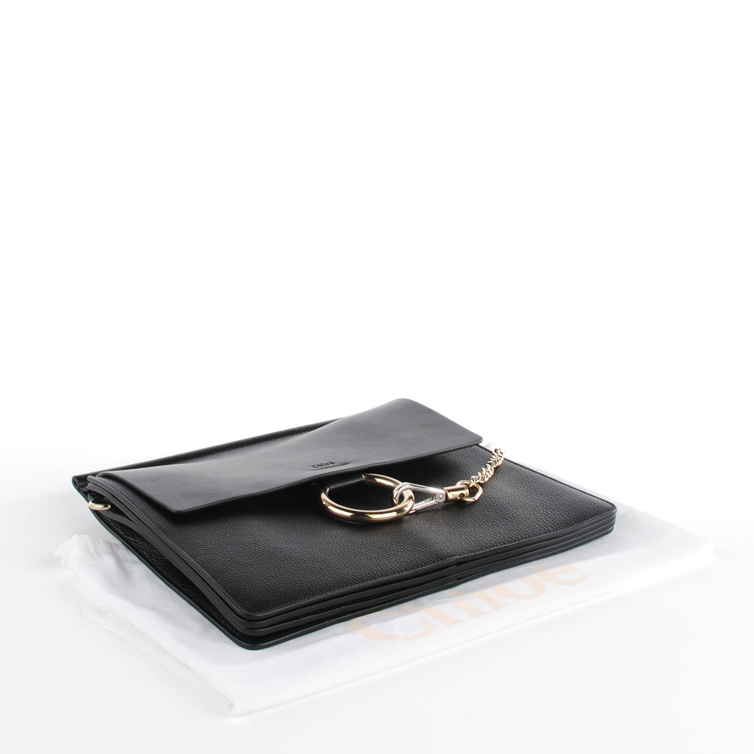 Chloe Suede Calfskin Medium Faye Shoulder Bag Black 4 of 8