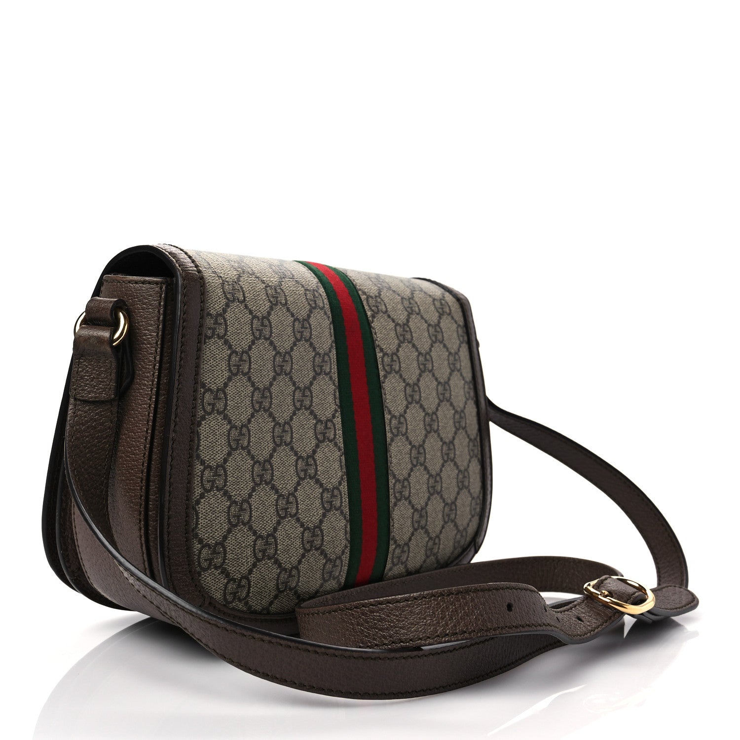 Gucci GG Supreme Monogram Web Small Ophidia Flap Messenger Bag Brown 3 of 8