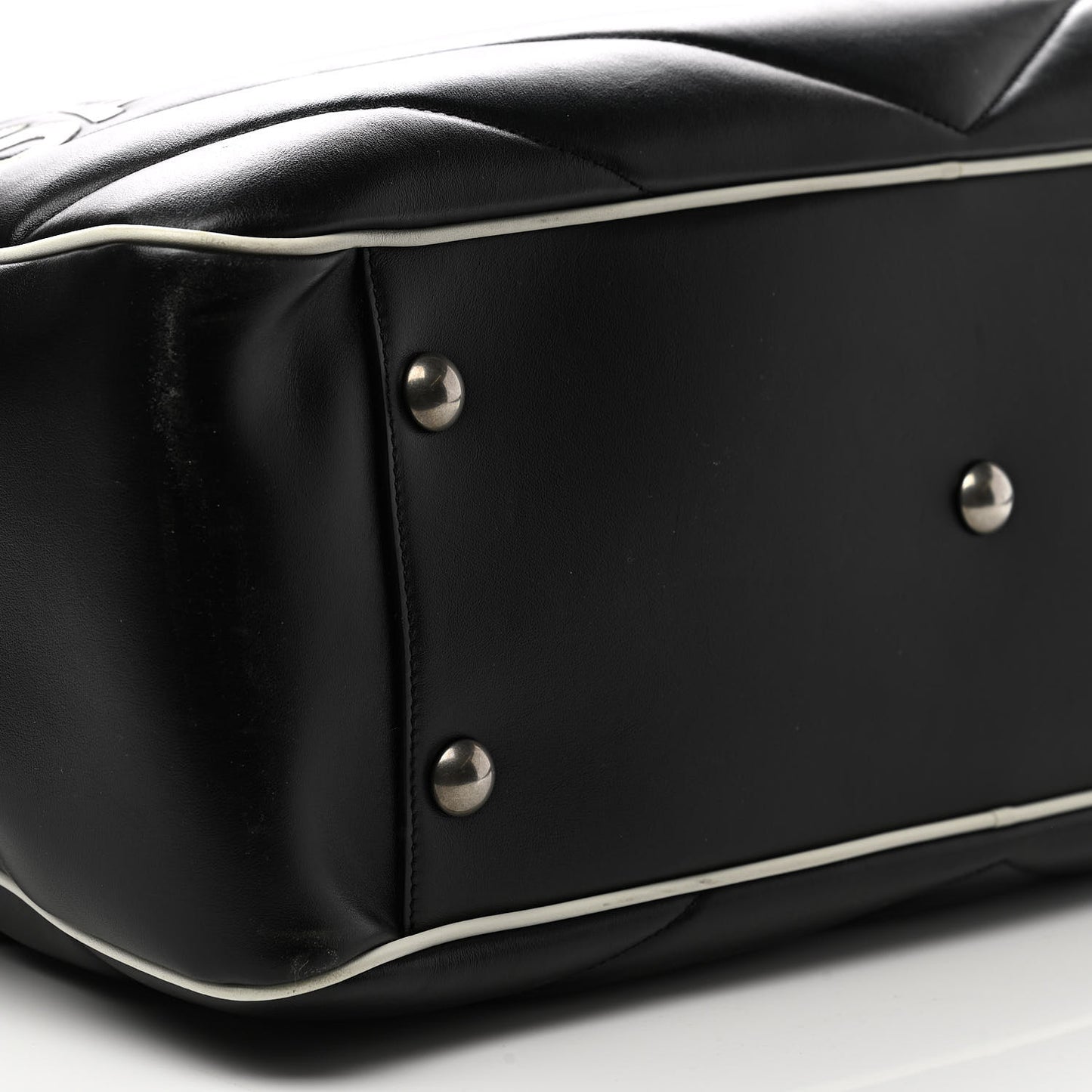 Calfskin Medium Miles Logo Bowler Duffel Bag Black