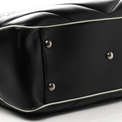 Saint Laurent Calfskin Medium Miles Logo Bowler Duffel Bag Black 9 of 10