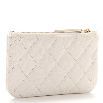 Chanel Caviar Quilted Small Cosmetic Case White 3 of 8