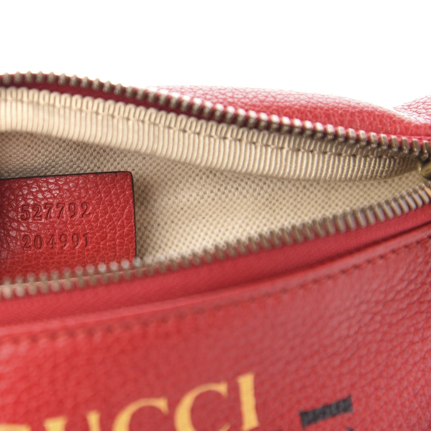 Grained Calfskin Small Logo Belt Bag Hibiscus Red