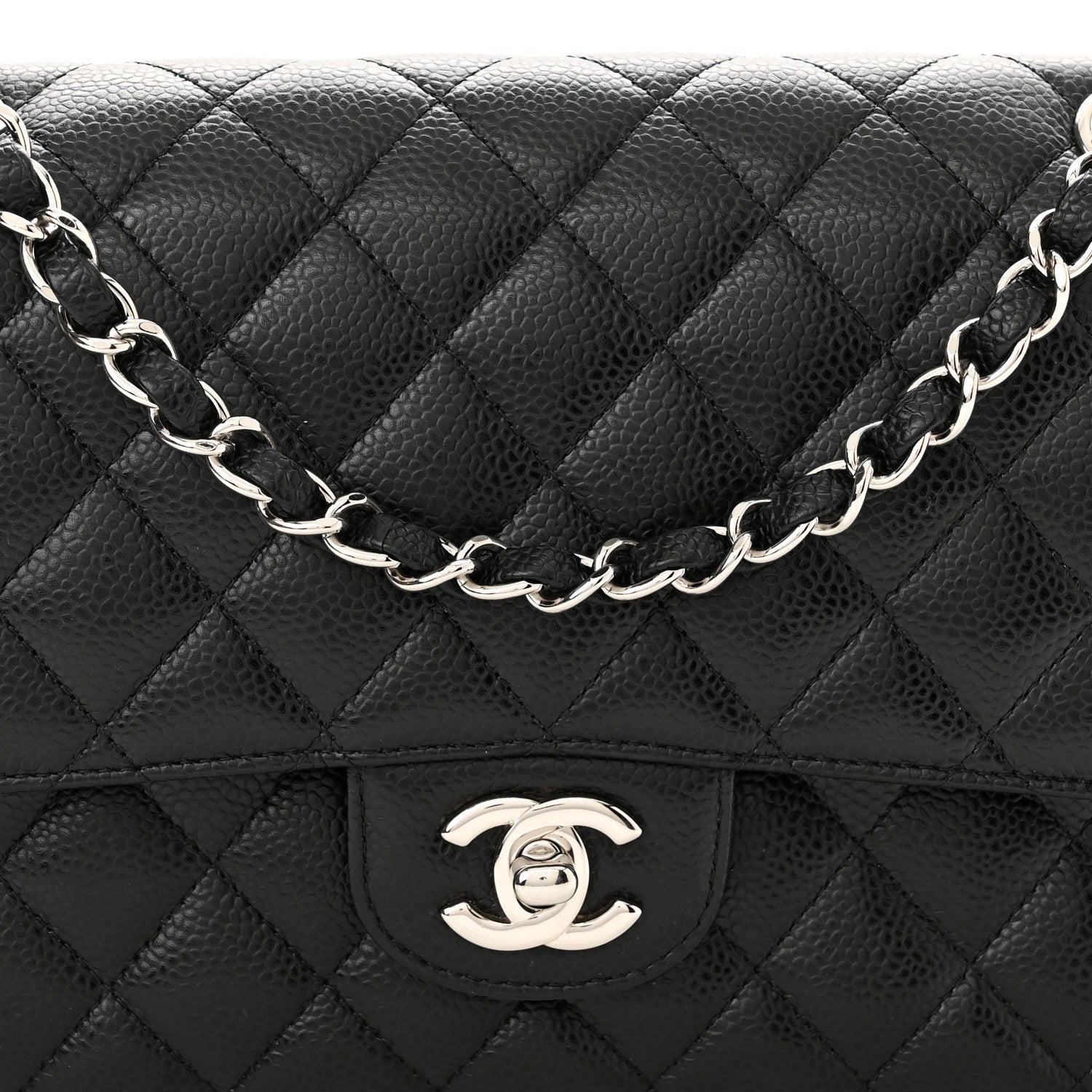 Chanel Caviar Quilted Medium Double Flap Black 8 of 10