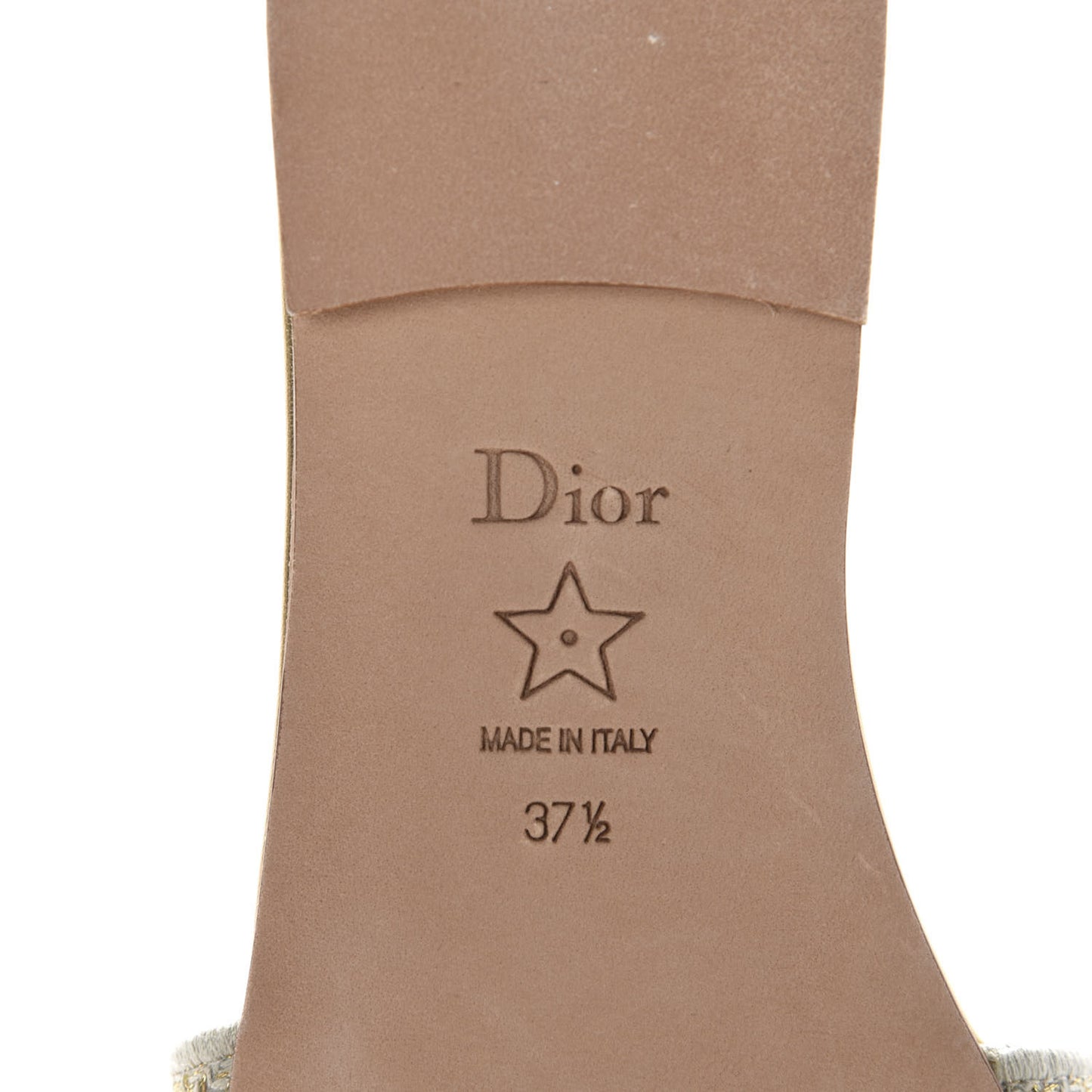 Cotton Embroidered Dway Mules Slide Sandals 37.5 Platinum