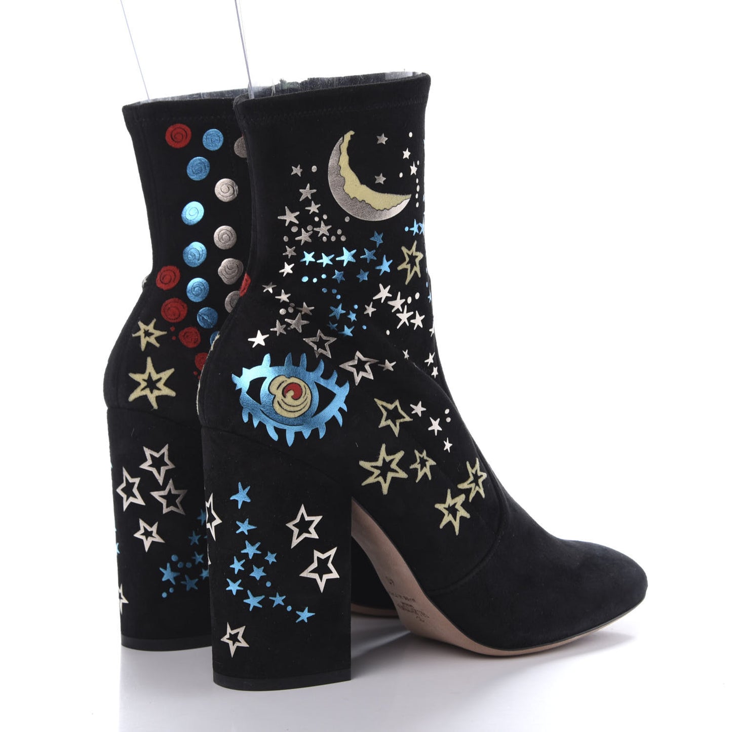 Suede Stretch Astro Couture 100mm Ankle Boots 40 Black