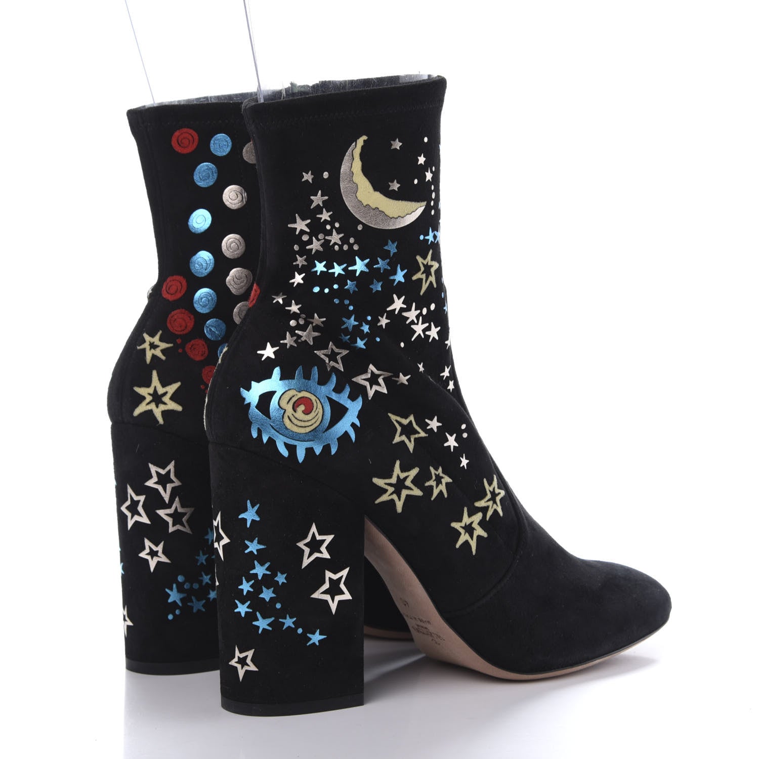Valentino Garavani Suede Stretch Astro Couture 100mm Ankle Boots 40 Black 5 of 9