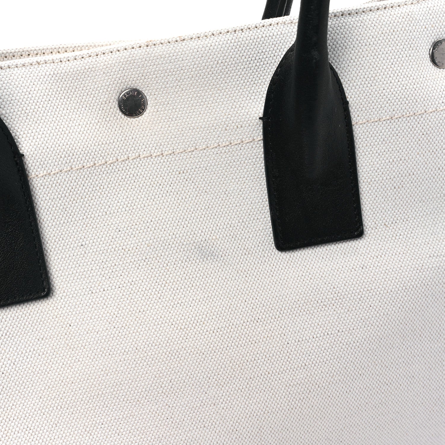 Saint Laurent Linen Calfskin Small Rive Gauche Tote Greggio Natural 13 of 13