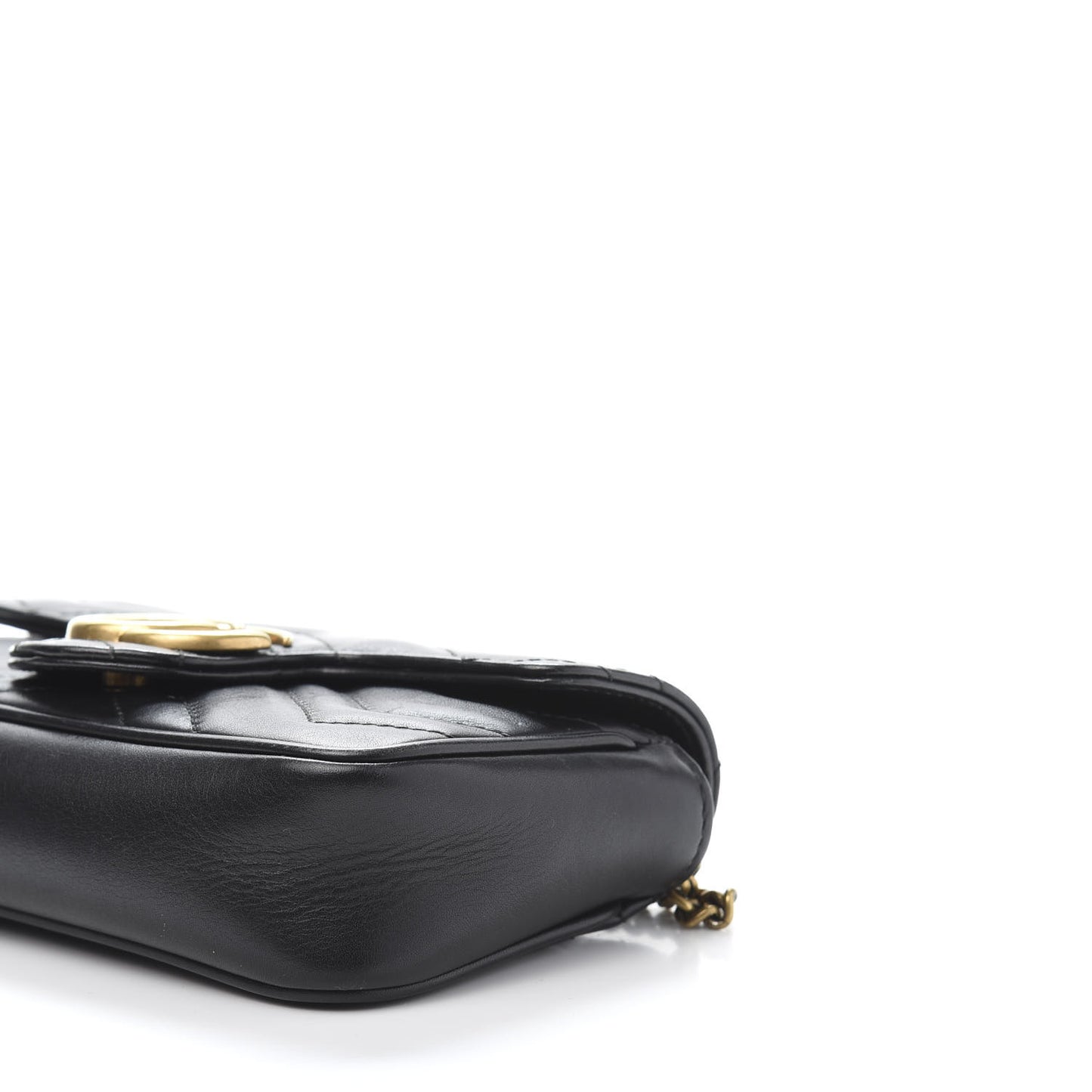 Calfskin Matelasse Super Mini GG Marmont Shoulder Bag Black