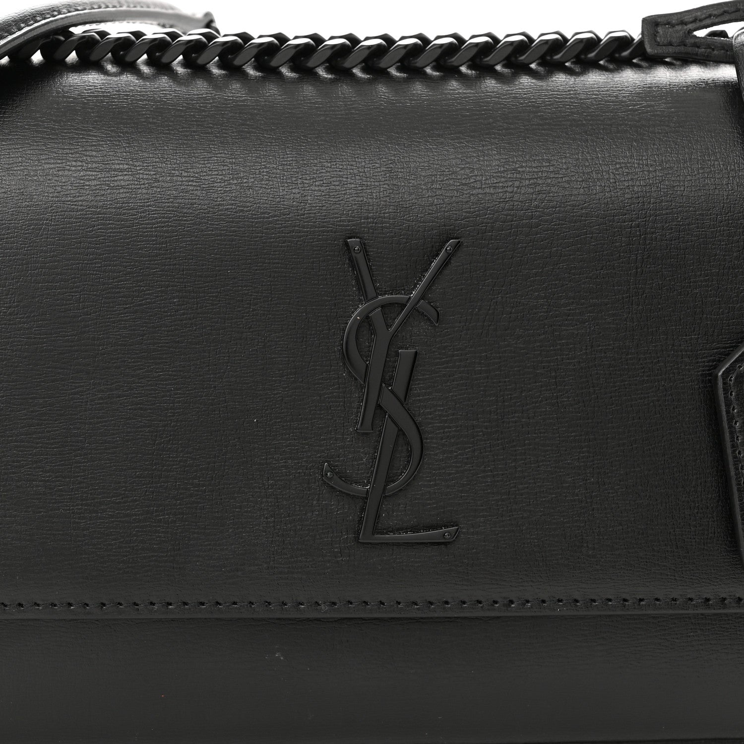 Saint Laurent Calfskin Medium Monogram Monochrome Sunset Black 9 of 11