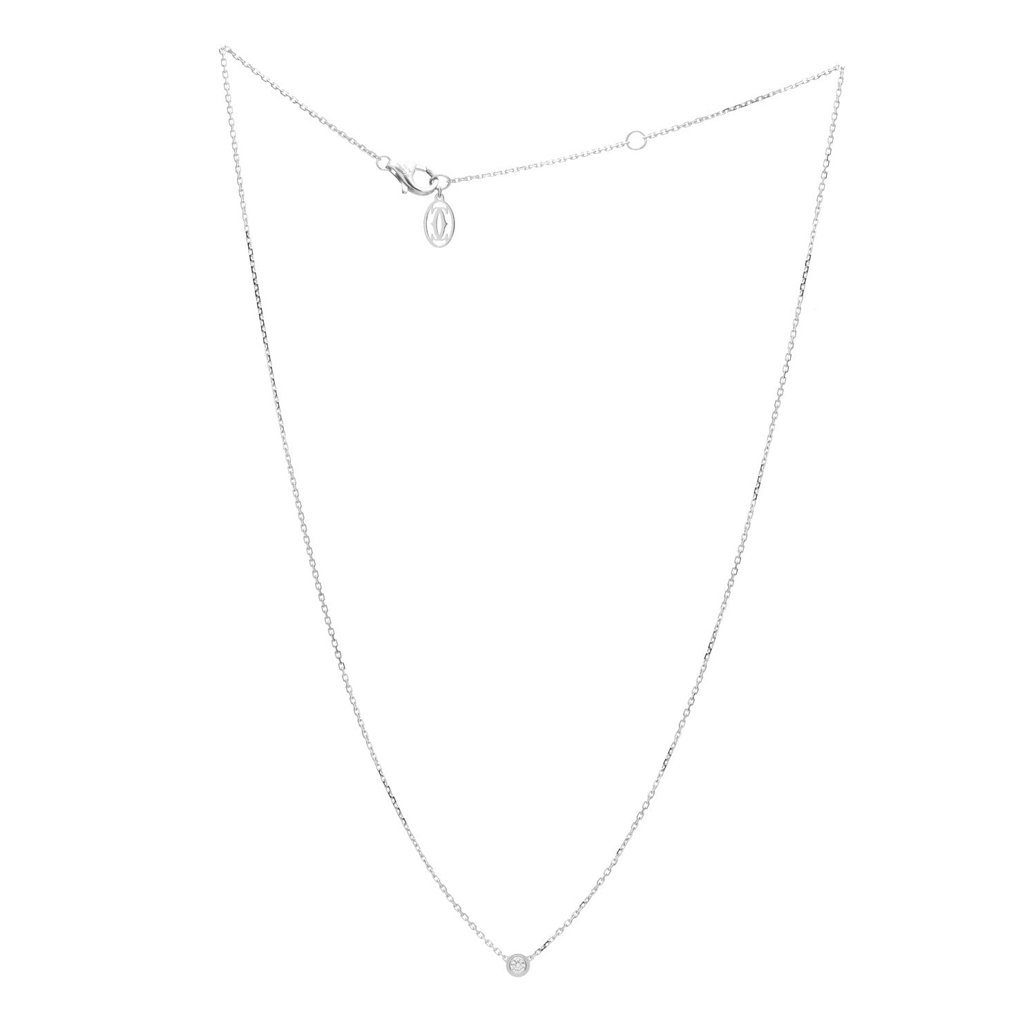 Cartier 18K White Gold Diamond SM D'Amour Pendant Necklace 3 of 5