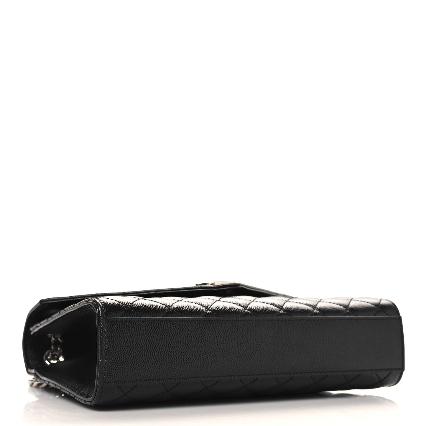 Grain De Poudre Textured Mixed Matelasse Triquilt Medium Monogram Satchel Black