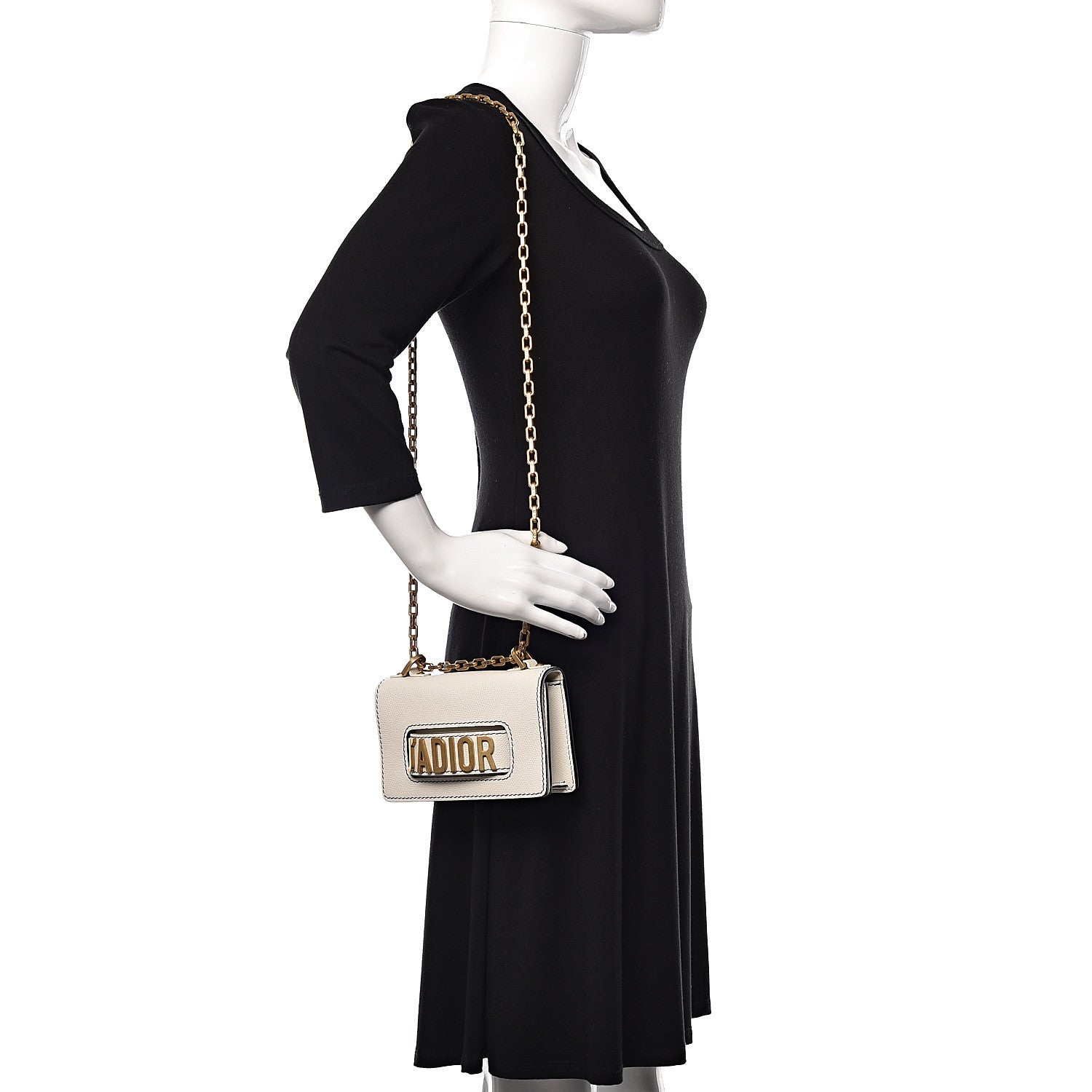 Christian Dior Grained Calfskin Mini J'Adior Chain Flap Bag Off White 2 of 10