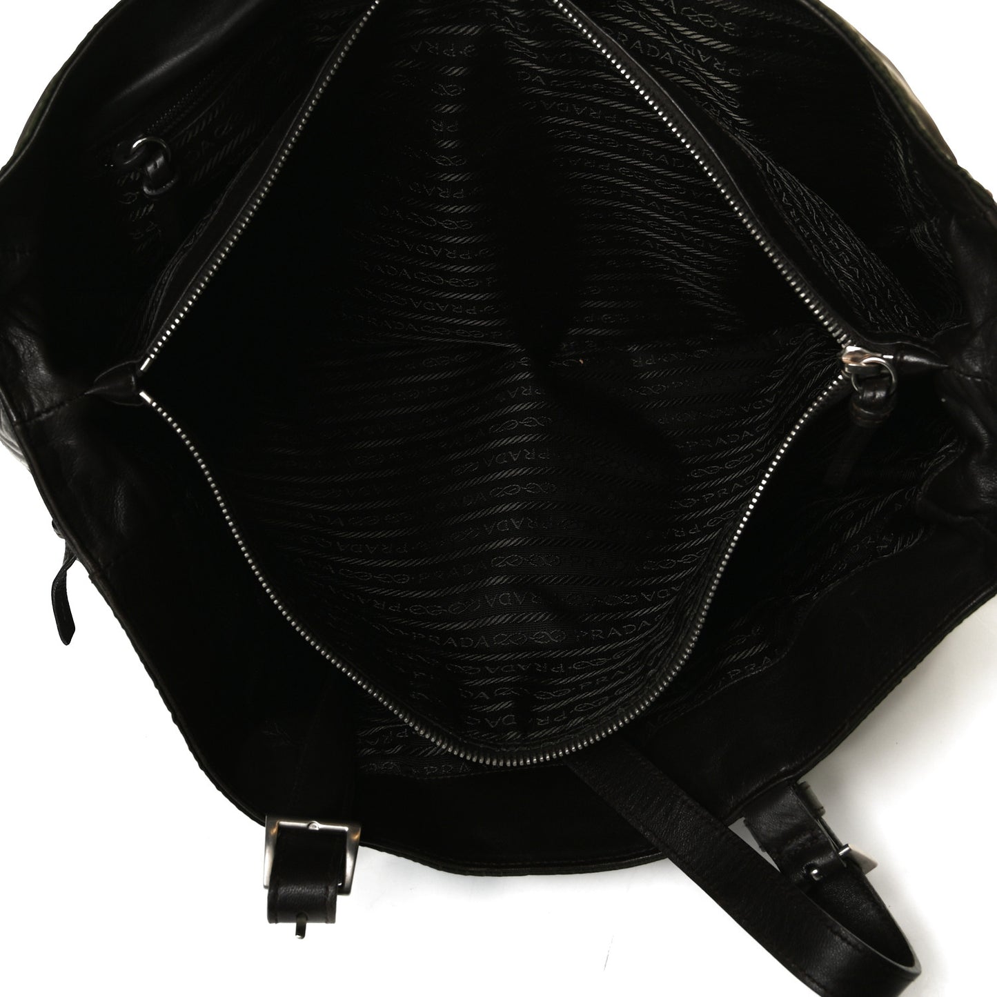 Tessuto Nylon Soft Calfskin Tote Dark Brown