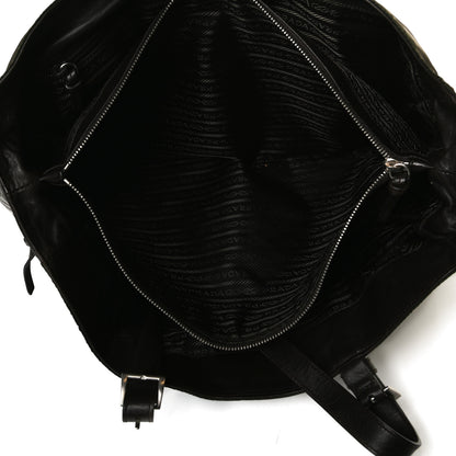 Prada Tessuto Nylon Soft Calfskin Tote Dark Brown 5 of 21